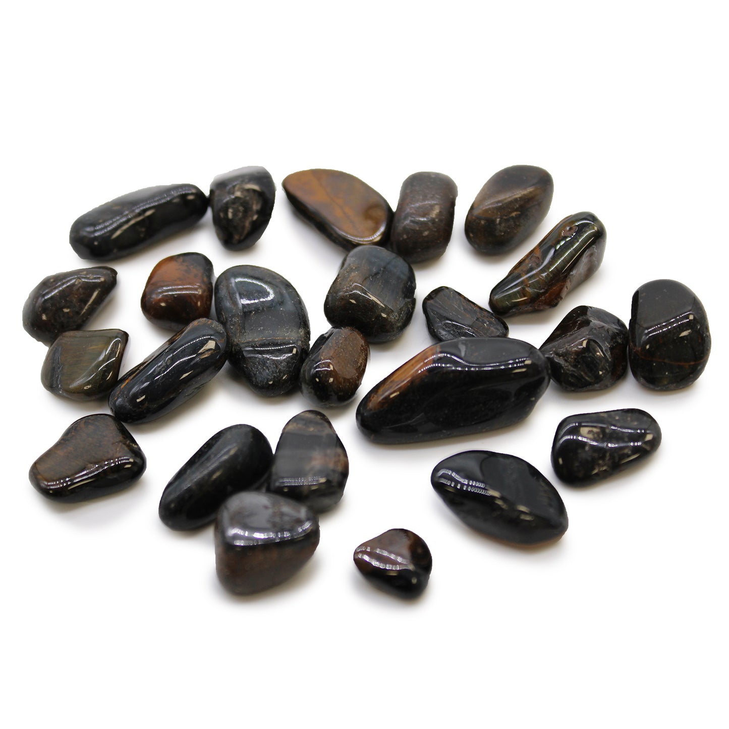 24x Small African Tumble Stones - Tigers Eye - Blue (SHOPIFI)