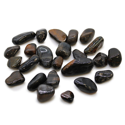 24x Small African Tumble Stones - Tigers Eye - Blue (SHOPIFI)