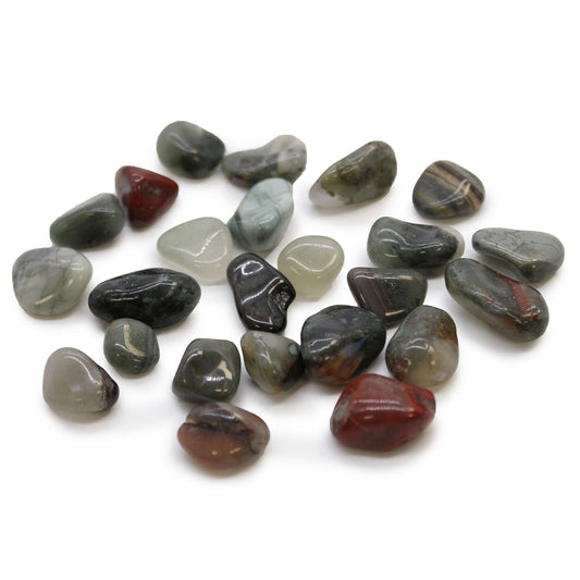 24x Small African Tumble Stones - Bloodstone - Sephtonite (SHOPIFI)