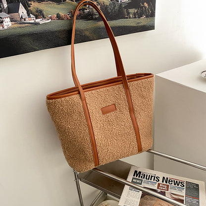 Lamb Wool Large Capacity Texture Female Bag