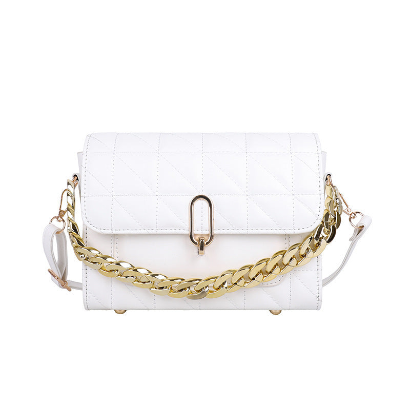 One Shoulder Rhombus Chain Small Square Bag