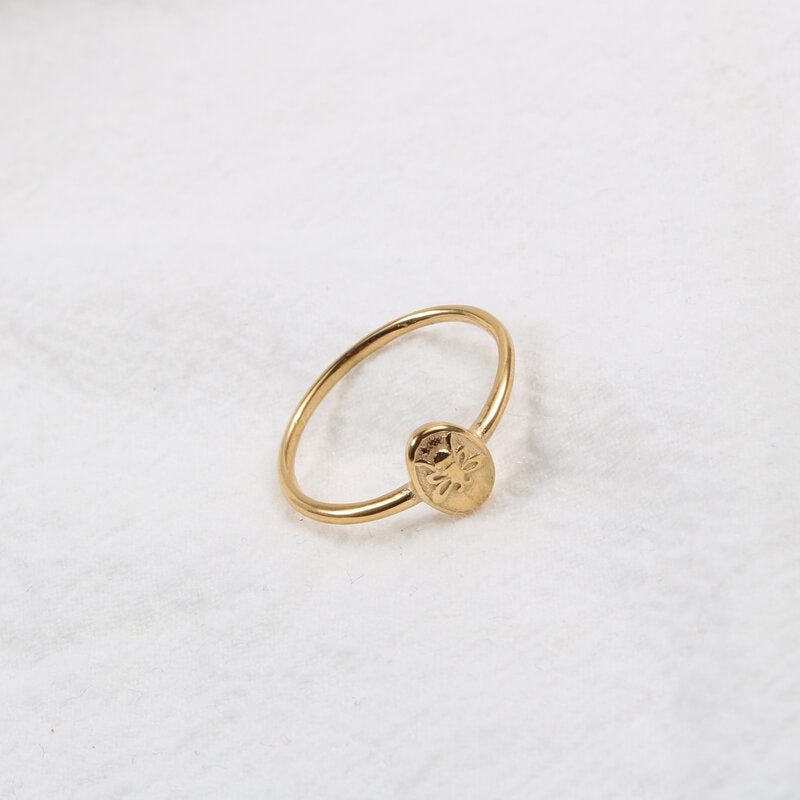 Little Bee Ring Titanium Steel Gold Plated