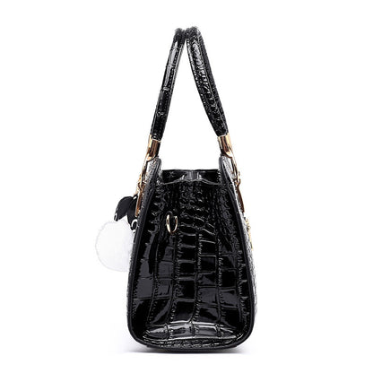 Pure Color Fashion PU One-shoulder Diagonal Handbag