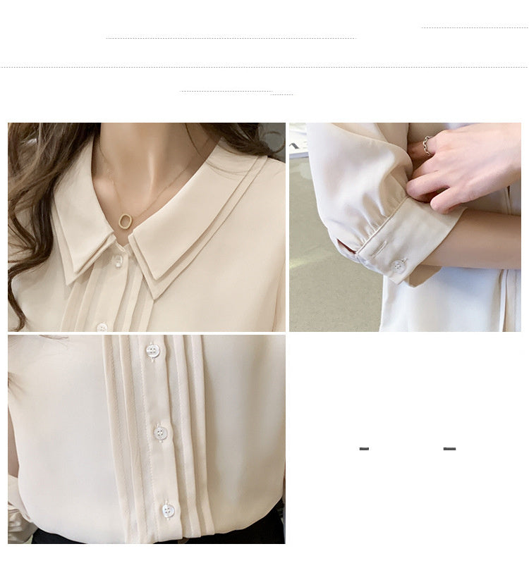 Double-layer Doll Collar Shirt Design Feels Light And Familiar Temperament