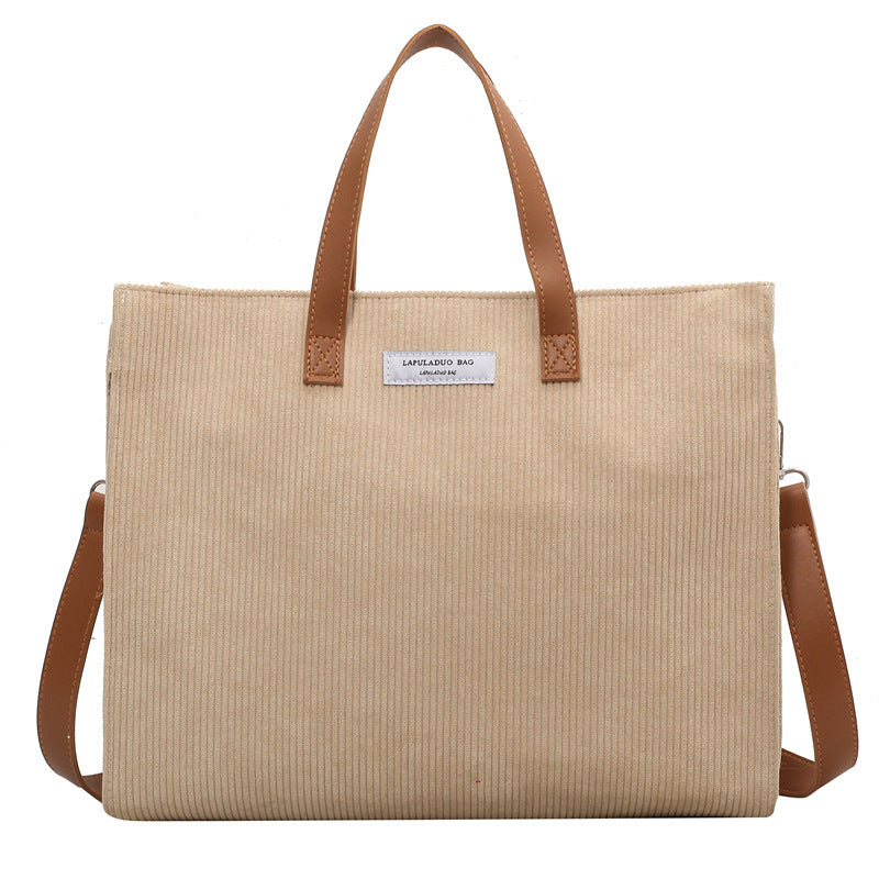 Corduroy Large-capacity Generous Bag One-shoulder Messenger