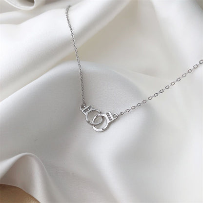 925 Sterling Silver Ring Buckle Necklace Simple Clavicle Chain Special-interest Design