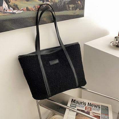 Lamb Wool Large Capacity Texture Female Bag