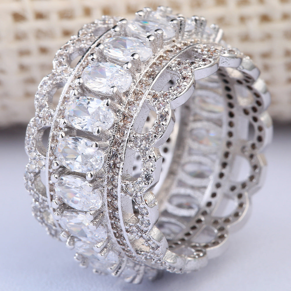 Full Diamond Ring Jewelry Birthday Gift Party Jewelry