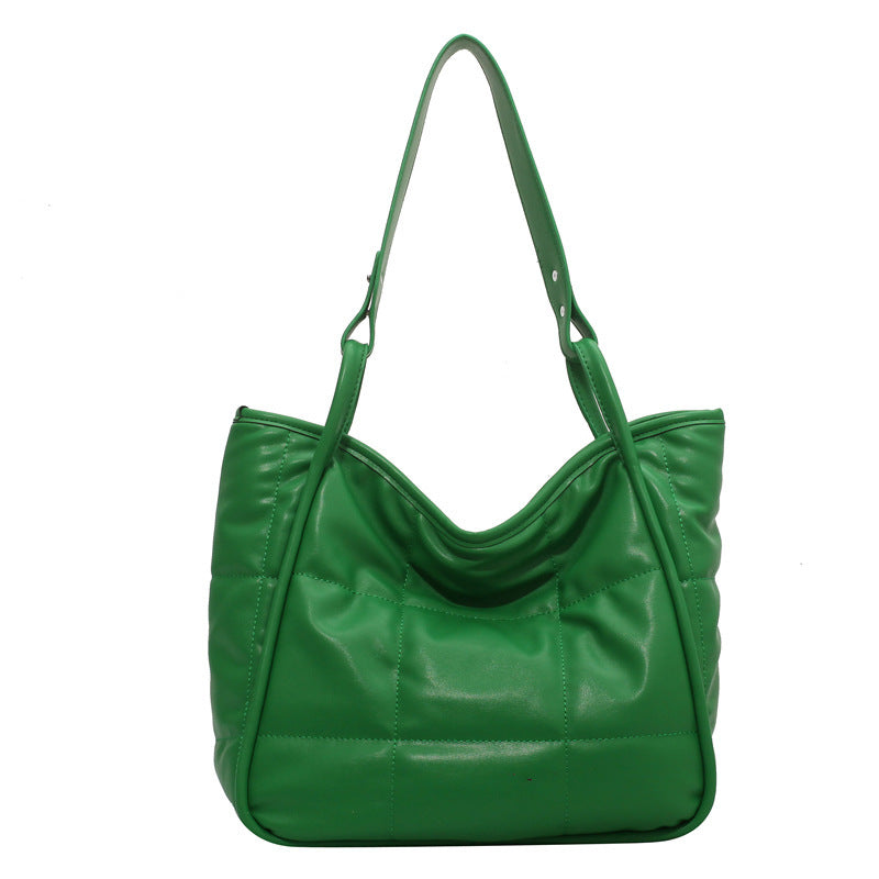 Green Down Women's Fashion Simple Tote Bag Niche All-match Large Capacity