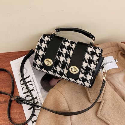 Fashion Bag Female Houndstooth Boston