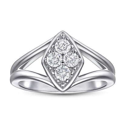 Sterling Silver Women's Ring Fashion Wedding Diamond