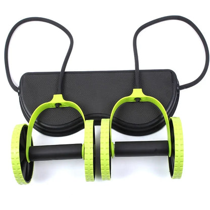 AB Wheels with Resistance Bands: Home Exercise Trainer